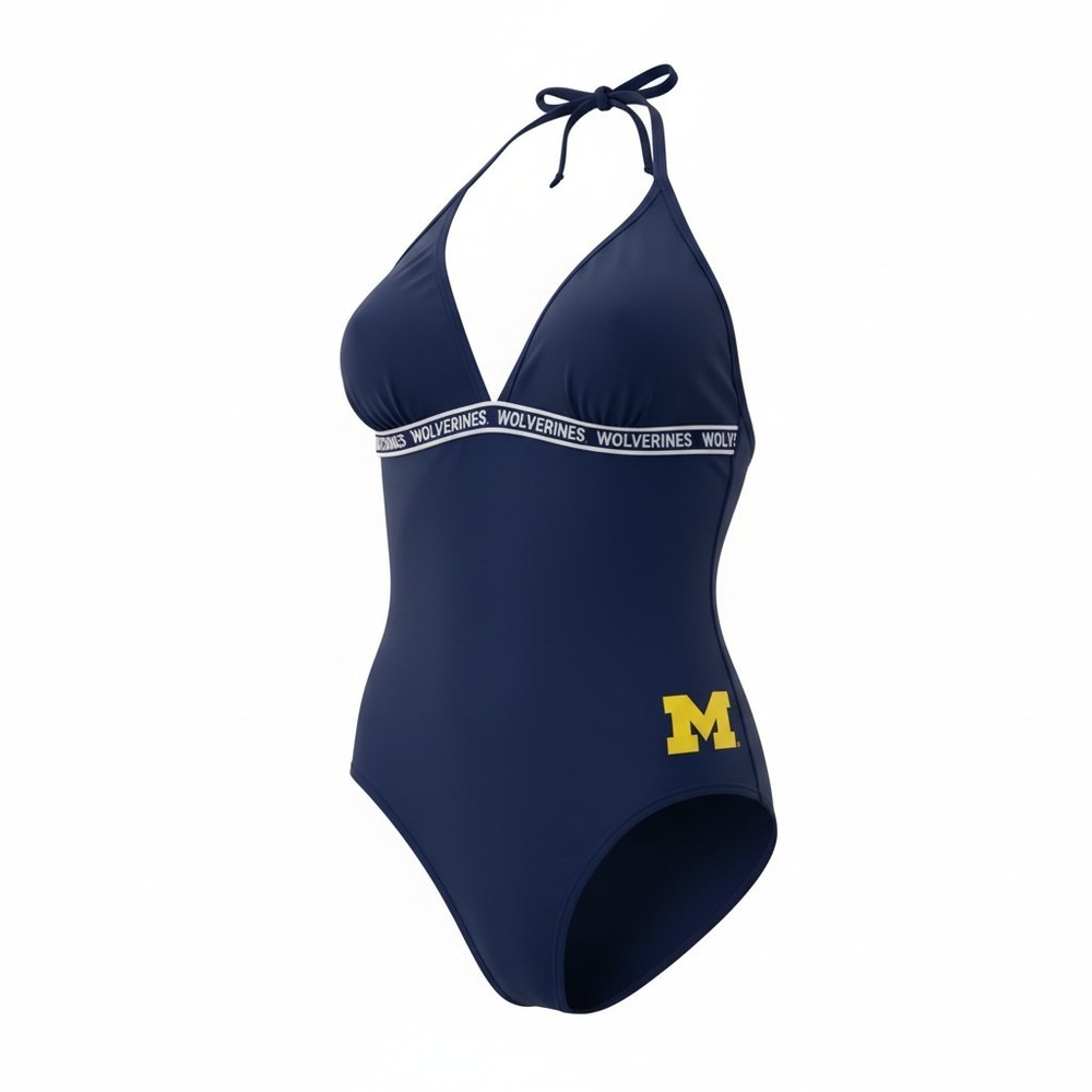 G-III 4Her by Carl Banks Michigan Wolverines One Piece Swimsuit Women Large Navy